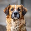 That cute stray dog, outside, shut up. Homeless animal Royalty Free Stock Photo
