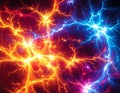 Fire and Ice Lightning Abstract Royalty Free Stock Photo