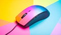 Colorful Ombre Computer Mouse with Scroll Wheel on Bold Geometric Background Royalty Free Stock Photo