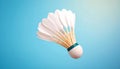 Badminton Shuttlecock on Blue Background - Sport, Competition, and Leisure Concept Royalty Free Stock Photo