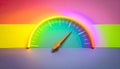 Colorful Progress Meter with Rainbow Gradient. Vibrant Performance Indicator for Data, Speed, and Growth Royalty Free Stock Photo