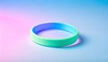 Neon Green Silicone Wristband on Pastel Gradient Background Royalty Free Stock Photo