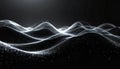 Abstract Waveform Background. Black and White Digital Waves. Royalty Free Stock Photo