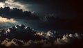 Dramatic Clouds Dark Stormy Sky with Sun Rays Royalty Free Stock Photo