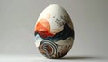 Painted Easter Egg Abstract Landscape Art, Unique Decoration Royalty Free Stock Photo