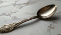 Antique Silver Spoon Vintage Ornate Design, Detailed Metalwork Royalty Free Stock Photo