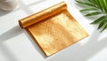 Luxury Gold Yoga Mat or Prayer Rug on White Background Royalty Free Stock Photo
