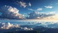 Majestic Clouds Over Mountain Range Royalty Free Stock Photo