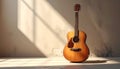 Acoustic Guitar in Sunlight Royalty Free Stock Photo
