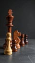 Different chess pieces on dark background. Space for text Royalty Free Stock Photo