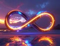 A glowing infinity symbol floating in the air Royalty Free Stock Photo