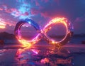 A glowing infinity symbol floating in the air Royalty Free Stock Photo