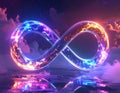 A glowing infinity symbol floating in the air Royalty Free Stock Photo