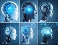 Artificial Intelligence Headshots Collage Royalty Free Stock Photo