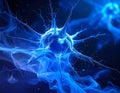 A visually striking abstract image resembling a neuron structure exploding in blue Royalty Free Stock Photo
