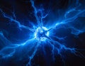 A visually striking abstract image resembling a neuron structure exploding in blue Royalty Free Stock Photo