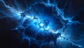 A visually striking abstract image resembling a neuron structure exploding in blue Royalty Free Stock Photo