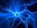 A visually striking abstract image resembling a neuron structure exploding in blue Royalty Free Stock Photo