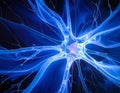 A visually striking abstract image resembling a neuron structure exploding in blue Royalty Free Stock Photo