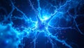 A visually striking abstract image resembling a neuron structure exploding in blue Royalty Free Stock Photo