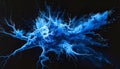 A visually striking abstract image resembling a neuron structure exploding in blue Royalty Free Stock Photo
