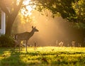 Dears roaming in the backyard Royalty Free Stock Photo