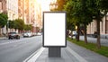Blank citylight poster on city street. Space for design Royalty Free Stock Photo