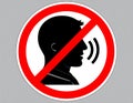 No Talking Sign - Silence Required Royalty Free Stock Photo