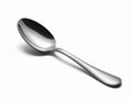 Shiny Silver Spoon on White Background Royalty Free Stock Photo