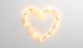 Heart-Shaped String Lights on Neutral Background Royalty Free Stock Photo