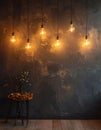 Warm Fairy Light Bokeh with Shallow Focus Royalty Free Stock Photo