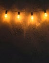 Warm Fairy Light Bokeh with Shallow Focus Royalty Free Stock Photo