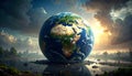 Illustration of the Earth Crying Due to Pollution Royalty Free Stock Photo