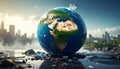 Illustration of the Earth Crying Due to Pollution Royalty Free Stock Photo