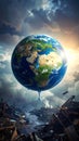 Illustration of the Earth Crying Due to Pollution Royalty Free Stock Photo