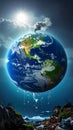 Illustration of the Earth Crying Due to Pollution Royalty Free Stock Photo