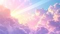 Heavenly Pink Clouds and Sunlight Royalty Free Stock Photo