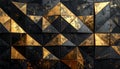 Abstract Geometric Black and Gold Textured Background Royalty Free Stock Photo