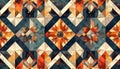 Intricate Geometric Mosaic Pattern with Warm Tones Royalty Free Stock Photo