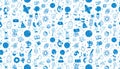 Seamless Pattern of Science and Education Icons Royalty Free Stock Photo