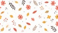 Seamless Autumn Floral and Leaf Pattern Royalty Free Stock Photo