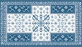 Intricate Blue and White Persian Carpet Pattern Royalty Free Stock Photo