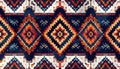 Vibrant Geometric Tribal Pattern with Diamond Motifs Royalty Free Stock Photo