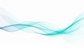 Abstract Flowing Waves of Teal and Blue on White Background Royalty Free Stock Photo