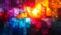 Vibrant Abstract Geometric Stained Glass Pattern Royalty Free Stock Photo