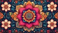 Vibrant Mandala Floral Pattern Royalty Free Stock Photo