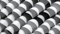 Abstract Black and White Pattern of Cylindrical Shapes Royalty Free Stock Photo