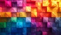 Abstract Geometric Cubes in Rainbow Gradient Royalty Free Stock Photo