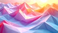 Abstract Geometric Mountain Landscape with Pastel Gradient Royalty Free Stock Photo