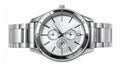 Luxury Silver Chronograph Watch with Metal Bracelet Royalty Free Stock Photo